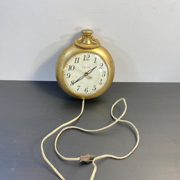 Vintage Working UNITED CLOCK CORP Brooklyn ny, U.S.A Watch Mid Century Wall Cloc - Picture 10 of 10